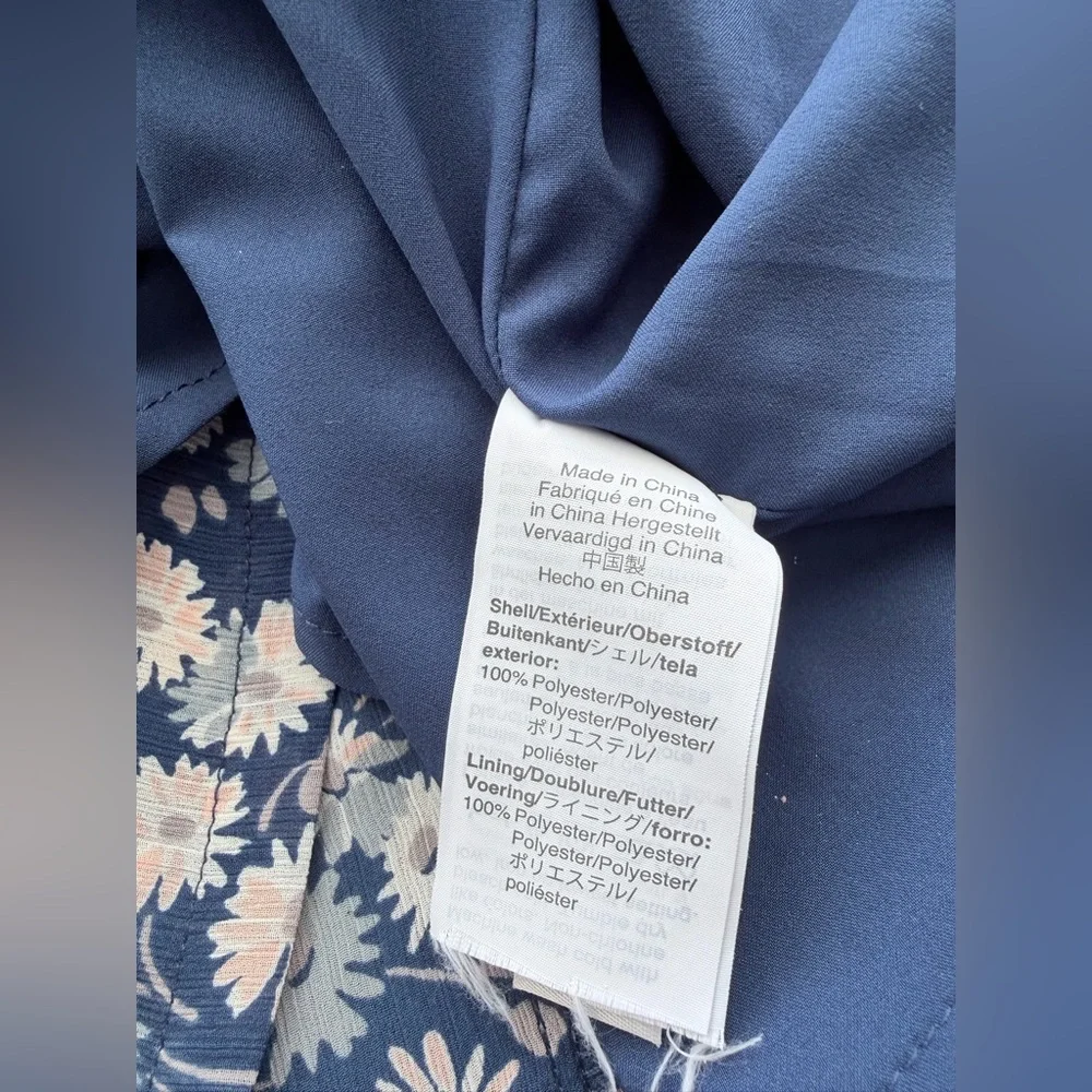 Madewell blue Faux Wrap French Floral Midi Dress 6 - Picture 7 of 7